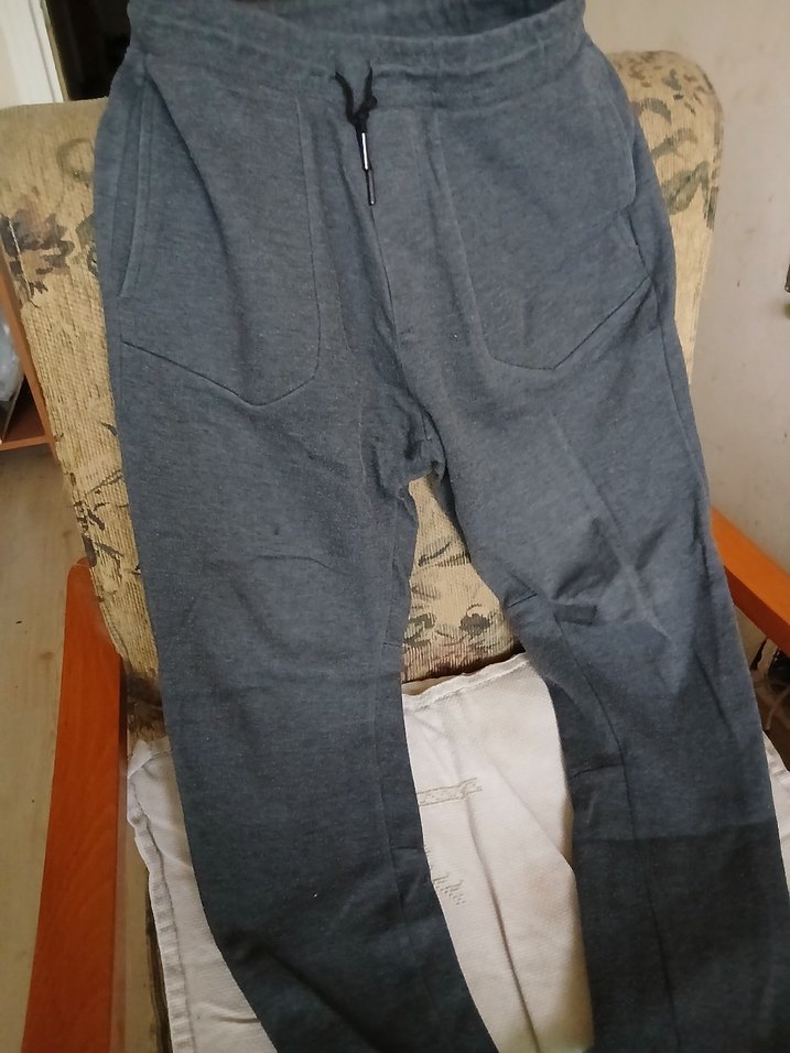 Gri Rahat Kesim Fermuarlı Erkek Eşofman Altı - Görsel 2