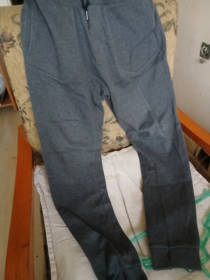 Gri Rahat Kesim Fermuarlı Erkek Eşofman Altı - Görsel 3