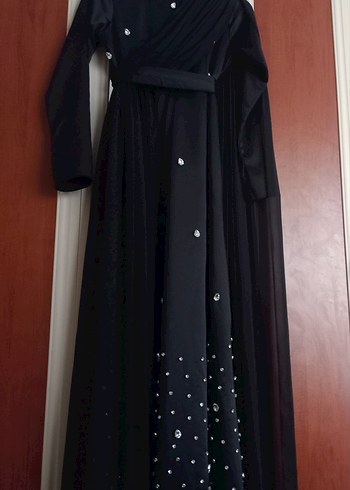 Özel dikim Siyah Taşlı Abiye Elbise - Görsel 6