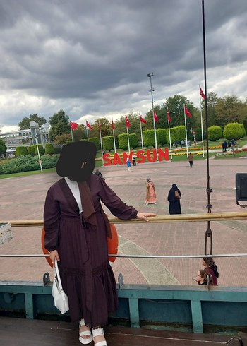 Dantel Detaylı Kahverengi Etekli Takım - Görsel 3