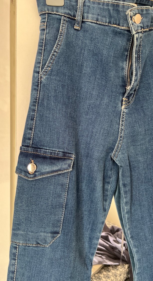 Kadın Mavi Bol Kesim Kot Pantolon - Görsel 2