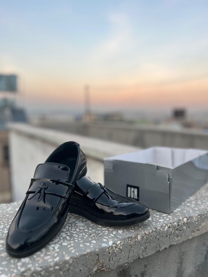 Parlak Siyah Erkek çocuk Klasik Ayakkabı - Görsel 2