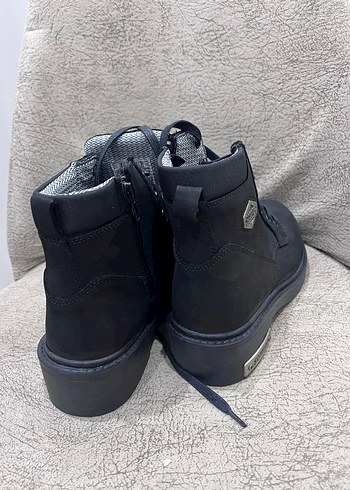 Siyah Tokalı Erkek kadın Biker Bot - Görsel 3