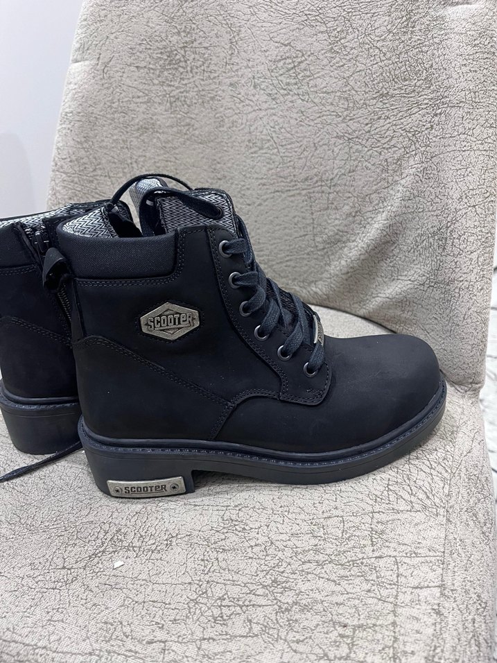 Siyah Tokalı Erkek kadın Biker Bot - Görsel 4