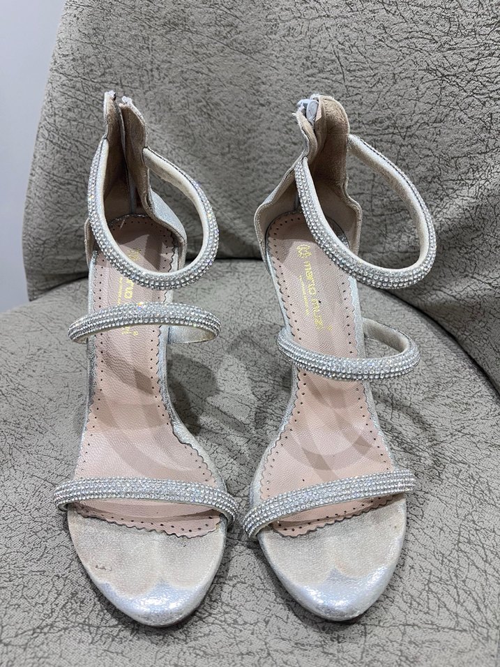 Gri Yılan Desenli Stiletto Topuklu Kadın Ayakkabı - Görsel 2