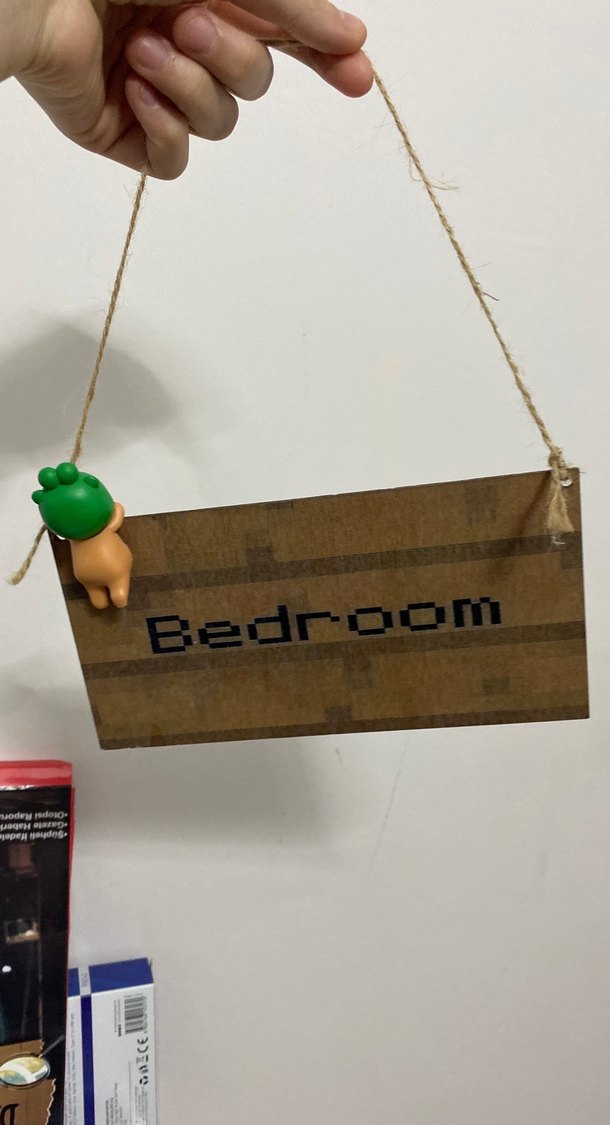 Ahşap "Bedroom" yazılı minecraft ürün - Görsel 3