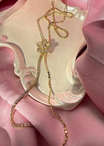 Swarovski asansörlü çiçek kolye - Görsel 2