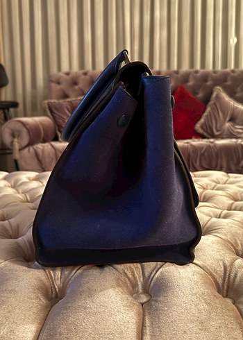 Klasik Lacivert Deri Kadın Çanta - Görsel 2