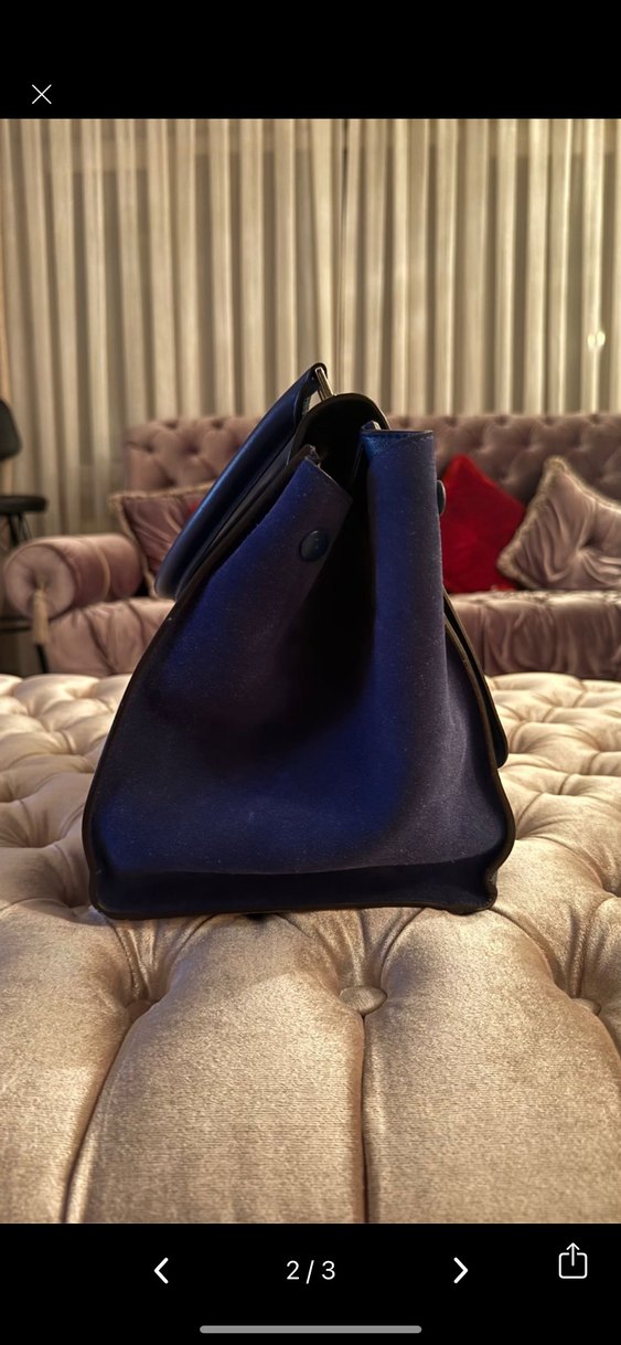 Klasik Lacivert Deri Kadın Çanta - Görsel 2