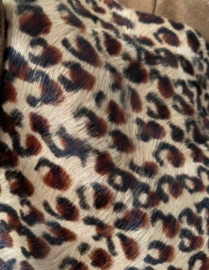 Kahverengi Leopar Desenli Süet Kadın Çanta - Görsel 3