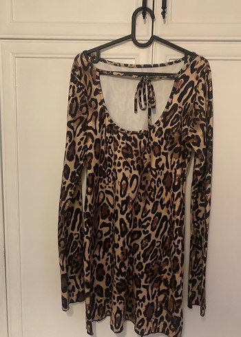 Leopar Desenli V Yakalı Hamile Bluzu - Görsel 2