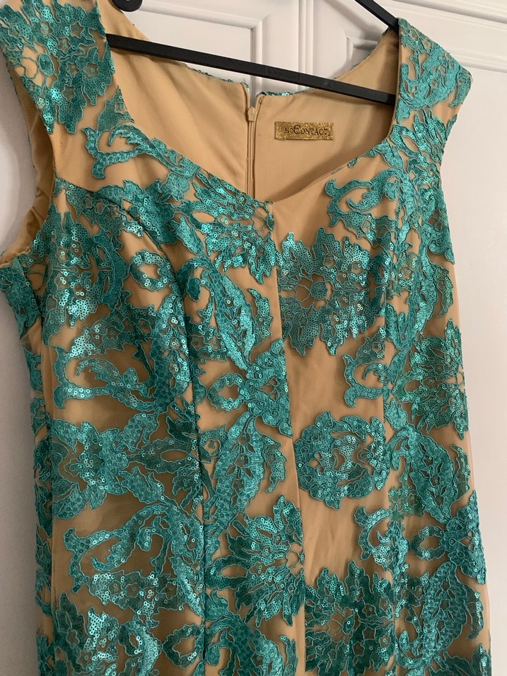 Turkuaz Yılan Desenli Uzun Bohem Elbise - Görsel 2