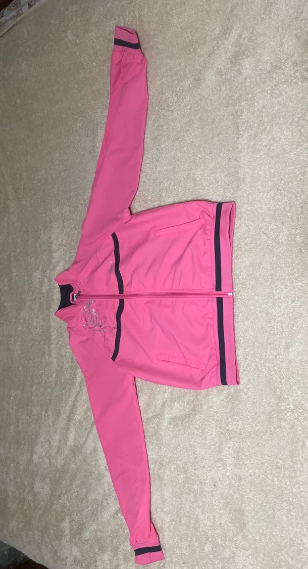 Kadın Pembe Fermuarlı Sweatshirt ve Eşofman - Görsel 2