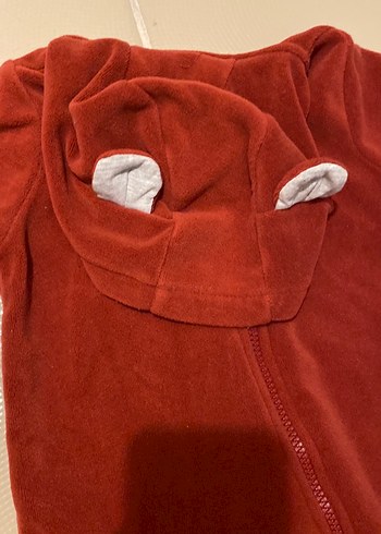 Kırmızı Fermuarlı Bebek Tulumu - Görsel 2
