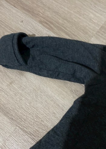 Koyu Gri Bebek Tulumu Fermuarlı Kapüşonlu - Görsel 2