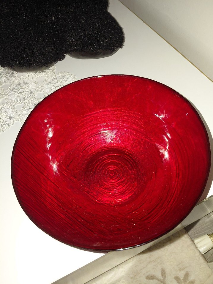 Kırmızı Modern Tabak - Görsel 3
