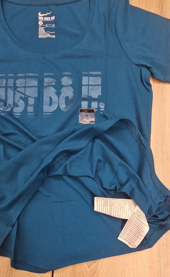 NIKE Tişört Kadın Mavi Kısa Kollu Baskılı Tişört - Görsel 4