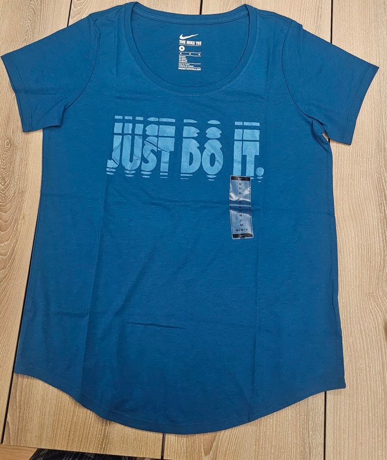 NIKE Tişört Kadın Mavi Kısa Kollu Baskılı Tişört - Görsel 3