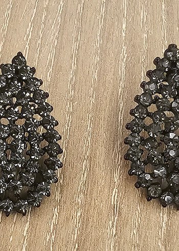 Küpe Siyah Taşlı - Görsel 3