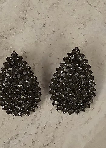 Küpe Siyah Taşlı - Görsel 4