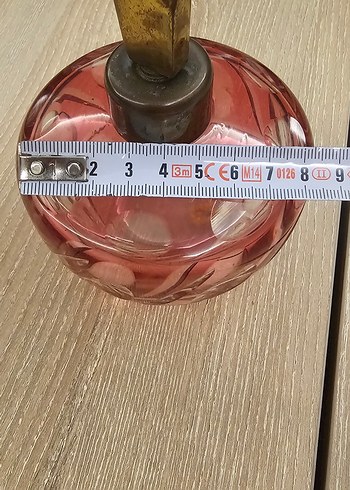 Vintage Dekorasyon/Koleksiyon Pembe Cam Kadın Parfüm Şişesi - Görsel 4