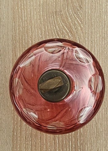 Vintage Dekorasyon/Koleksiyon Pembe Cam Kadın Parfüm Şişesi - Görsel 3