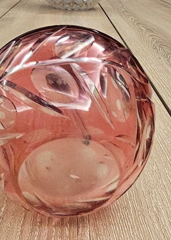 Vintage Dekorasyon/Koleksiyon Pembe Cam Kadın Parfüm Şişesi - Görsel 2