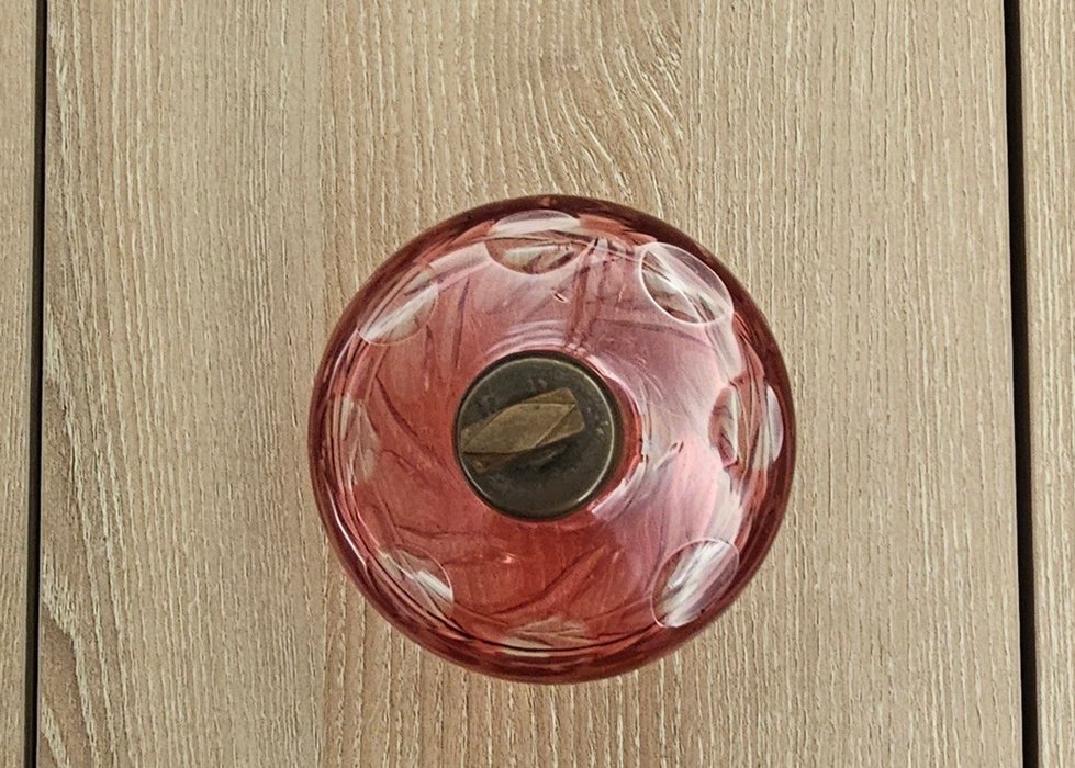 Vintage Dekorasyon/Koleksiyon Pembe Cam Kadın Parfüm Şişesi - Görsel 3