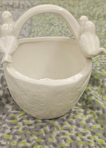 Dekoratif Aksesuar/ŞekerlikBeyaz Kuş Figürlü Seramik Obje - Görsel 6