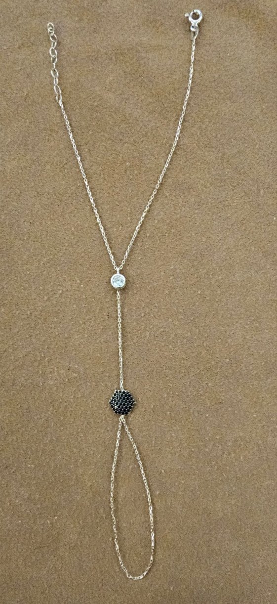 Şahmeran Gümüş / Altın Renk Zincir Detaylı Kadın El Zinciri - Görsel 2