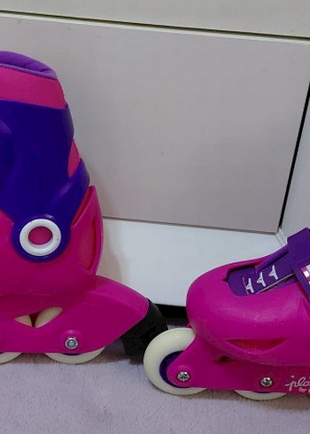 decathlon Çocuk Pateni Pembe Oxelo, kask ve dizlik seti - Görsel 2