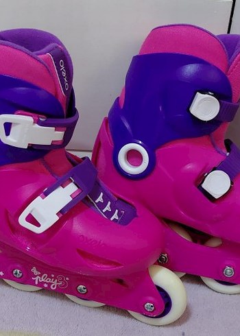 decathlon Çocuk Pateni Pembe Oxelo, kask ve dizlik seti - Görsel 5