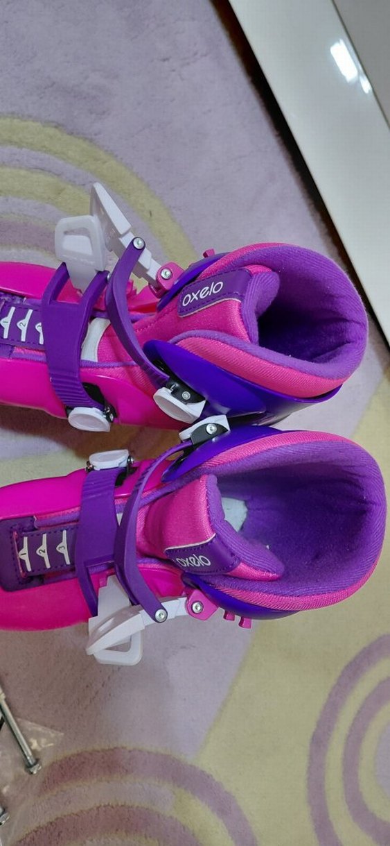 decathlon Çocuk Pateni Pembe Oxelo, kask ve dizlik seti - Görsel 3