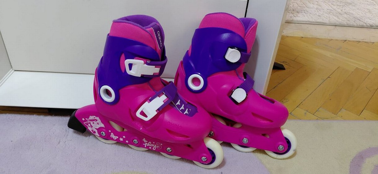 decathlon Çocuk Pateni Pembe Oxelo, kask ve dizlik seti - Görsel 5