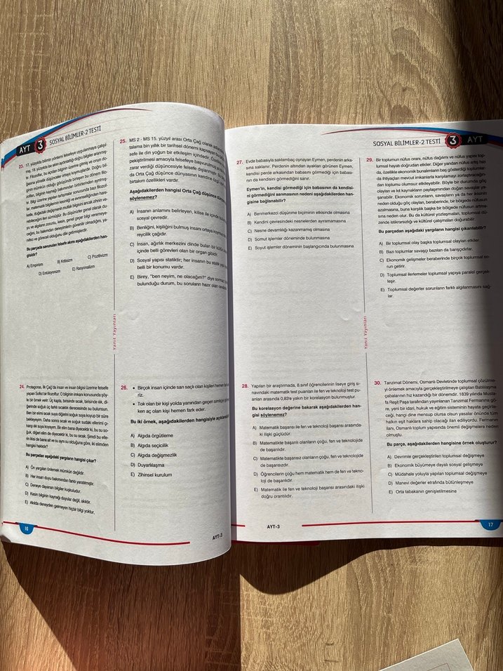 AYT 3. Deneme Sınavı Kitapları  2 Adet - Görsel 2