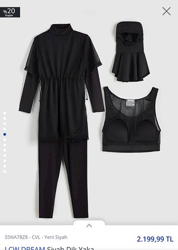 Siyah Uzun Kollu Yüksek Yakalı alt üst takım haşema - Görsel 2