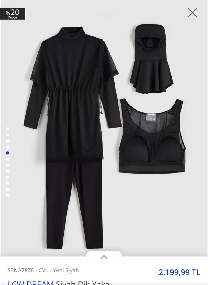 Siyah Uzun Kollu Yüksek Yakalı alt üst takım haşema - Görsel 2