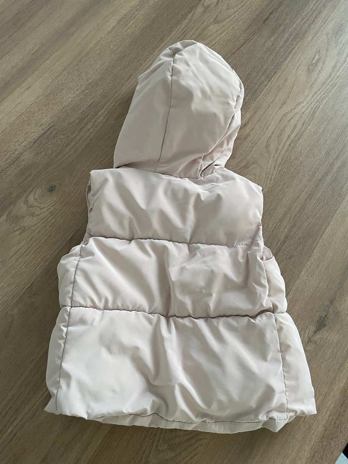 Kız Çocuk Kapüşonlu Bej Yelek - Görsel 2