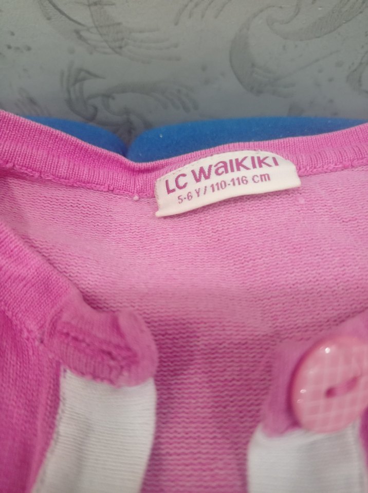 Pembe Düğmeli Kız Çocuk Hırka - Görsel 4