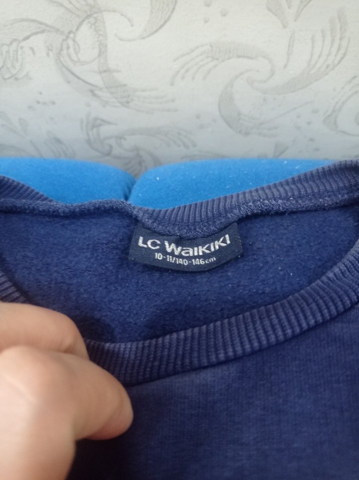 Kız Çocuk Mavi Baskılı Sweatshirt - Görsel 4