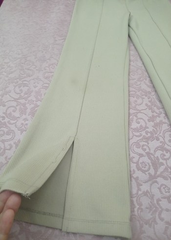 Krem rengi Pastel Kız çocuk Kumaş Pantolon - Görsel 2