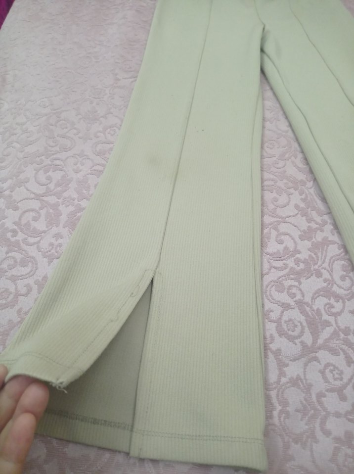 Krem rengi Pastel Kız çocuk Kumaş Pantolon - Görsel 2