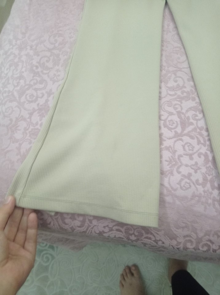 Krem rengi Pastel Kız çocuk Kumaş Pantolon - Görsel 5