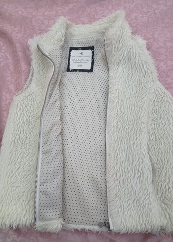 Kızlar için Kürklü krem Yelek - Görsel 5