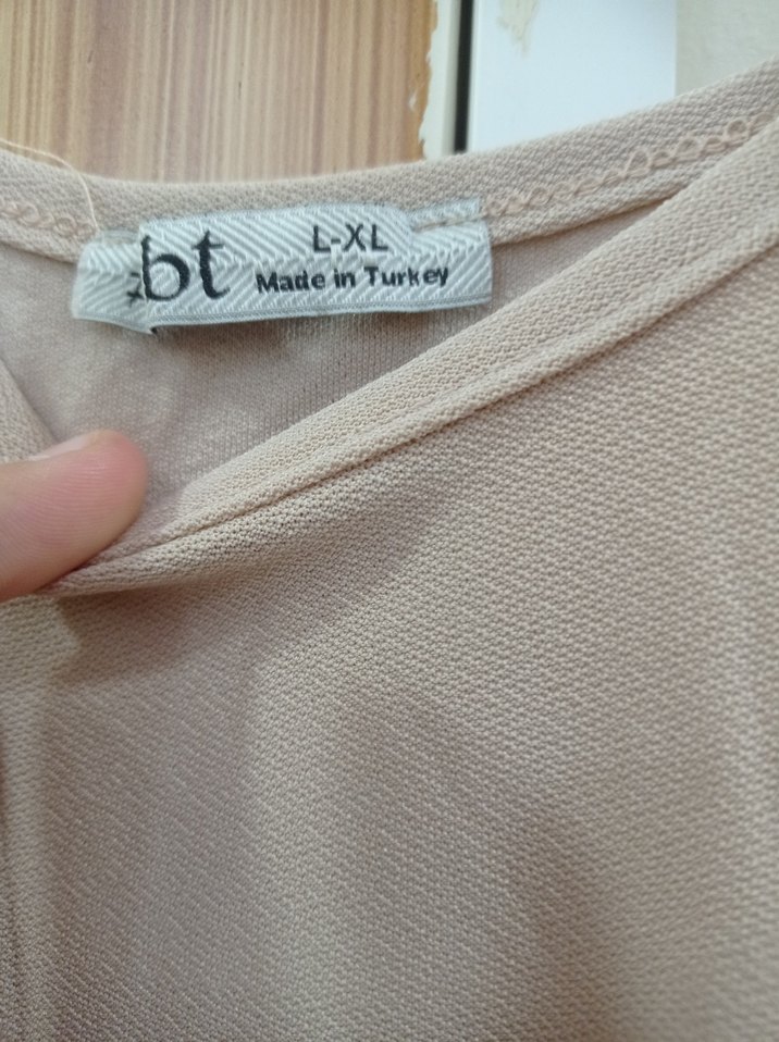 Bej Keten Uzun Kollu Fırfırlı Tunik - Görsel 5