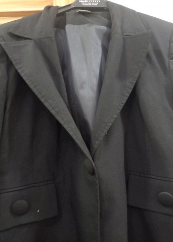 Düğmeli Siyah Kadın Blazer Ceket - Görsel 3