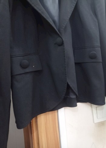 Düğmeli Siyah Kadın Blazer Ceket - Görsel 2