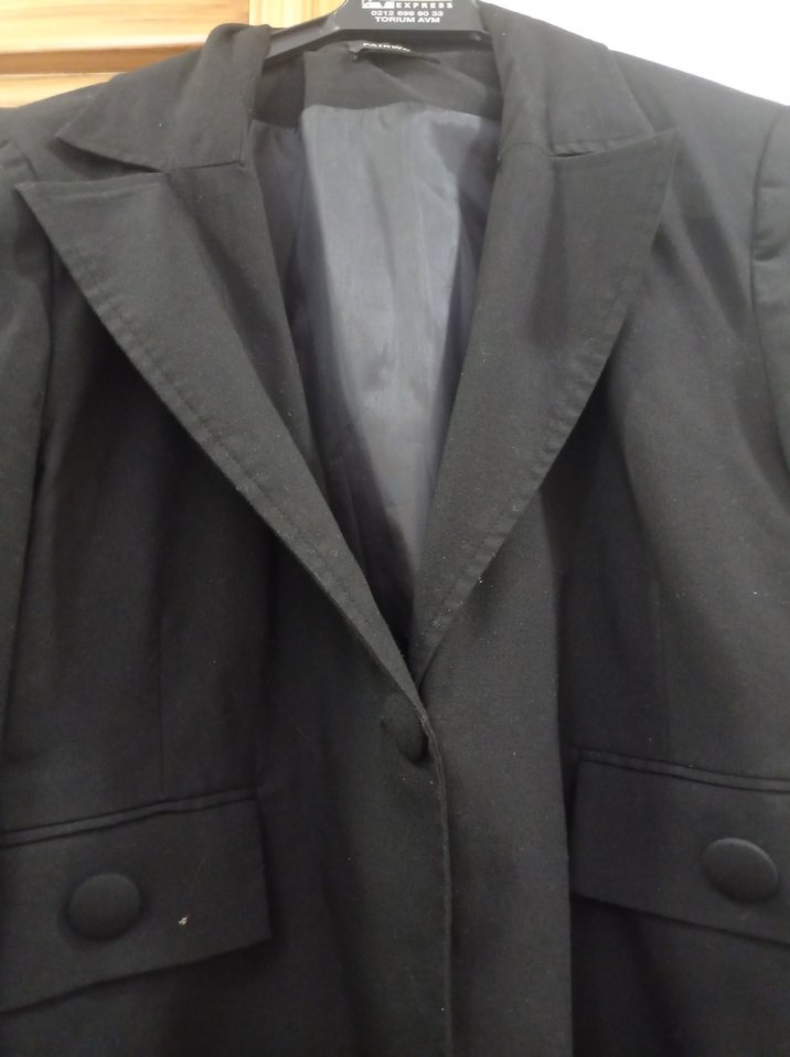 Düğmeli Siyah Kadın Blazer Ceket - Görsel 3