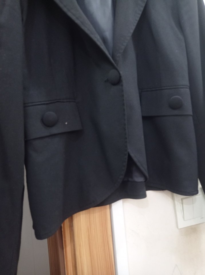 Düğmeli Siyah Kadın Blazer Ceket - Görsel 2