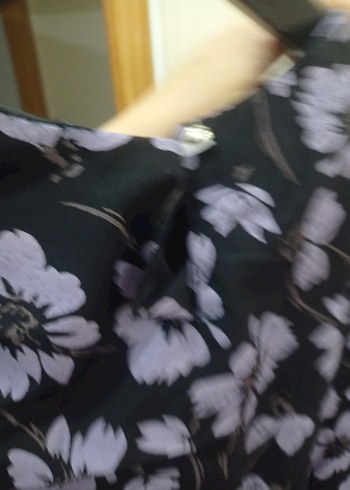 Uzun Kollu Mor Çiçekli Salaş Elbise - Görsel 5